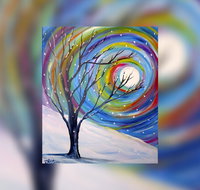 Grab a glass of wine and learn to paint 'Rainbow Snow' - Pubs Melbourne